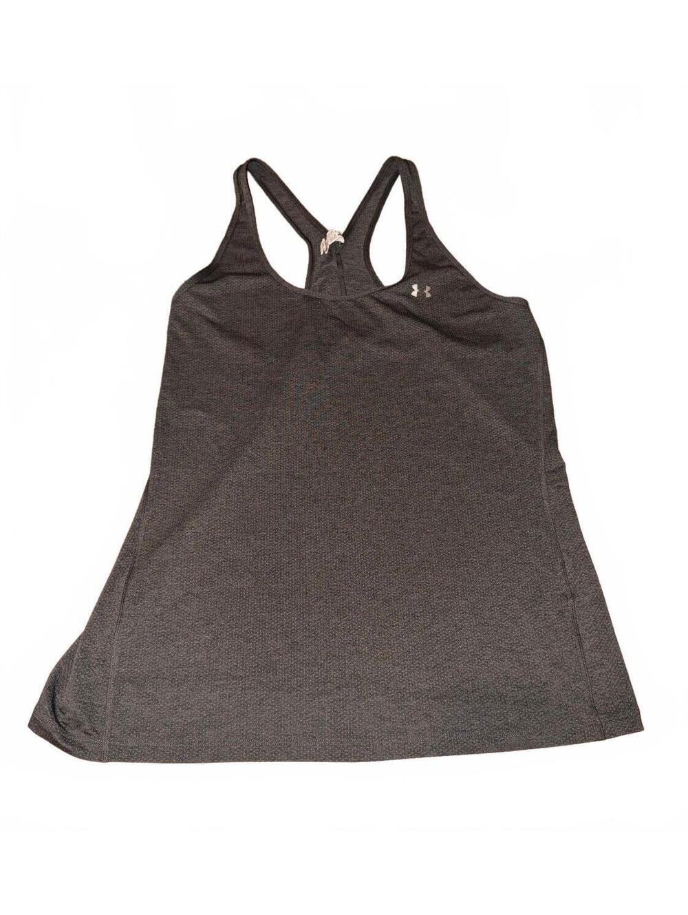 Under Armour Women's HeatGear Racerback Tank Top, Size XL, Dark Grey